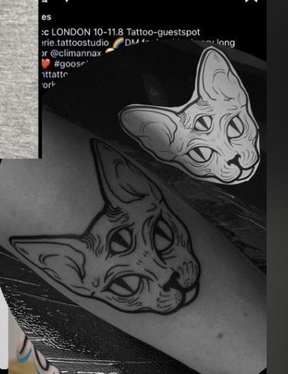 Cat With 3 Eyes Tattoo, 3 Eye Cat Tattoo, Cat With Third Eye Tattoo, Third Eye Cat Tattoo, 3 Eyed Cat Tattoo, Three Eyed Cat Tattoo, Cat Eye Tattoo, Cat Face Tattoo, Escobar Tattoo