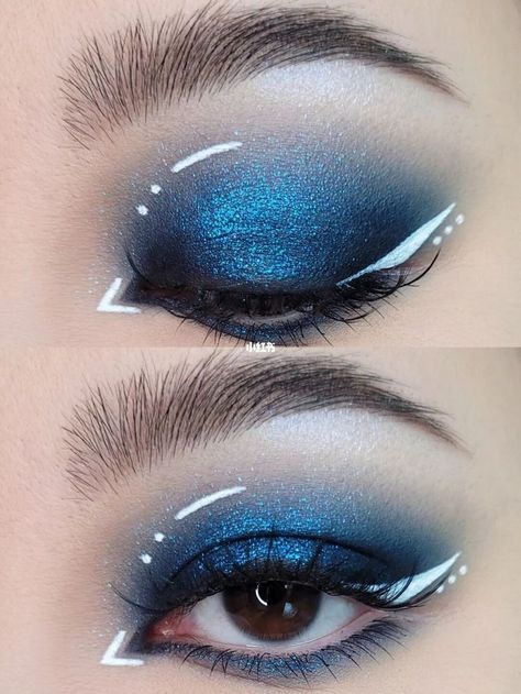 Cyberpunk Makeup Eye, Cyberpunk Nail Art, Cyberpunk Makeup Ideas, Starlight Makeup, Cyberpunk Nails, Makeup With Eyeshadow, Unique Eye Makeup, Cyberpunk Makeup, Applying Eyeshadow