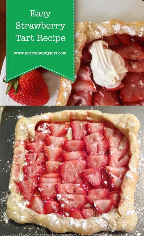 Easy Strawberry Tart Recipe | Dessert Recipe | Pretty Handy Girl #prettyhandygirl #recipe #dessertrecipe Strawberry Tart Recipe, Strawberry Tarts Recipe, Roasted Strawberry, Strawberry Tart, Roasted Strawberries, Delicious Deserts, Strawberry Picking, Recipe Dessert, Tart Recipe