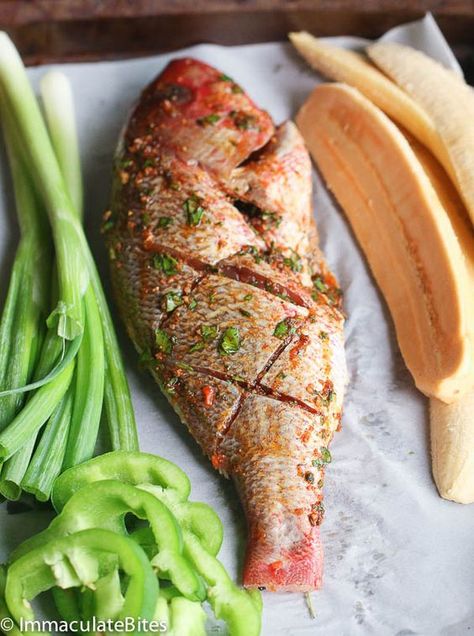 Caribbean Grill Whole Red Snapper Whole Red Snapper, Red Snapper Recipes, Whole Fish Recipes, Snapper Recipes, Snapper Fish Recipes, Grilled Fish Recipes, Carribean Food, Haitian Food, Fish Wrap