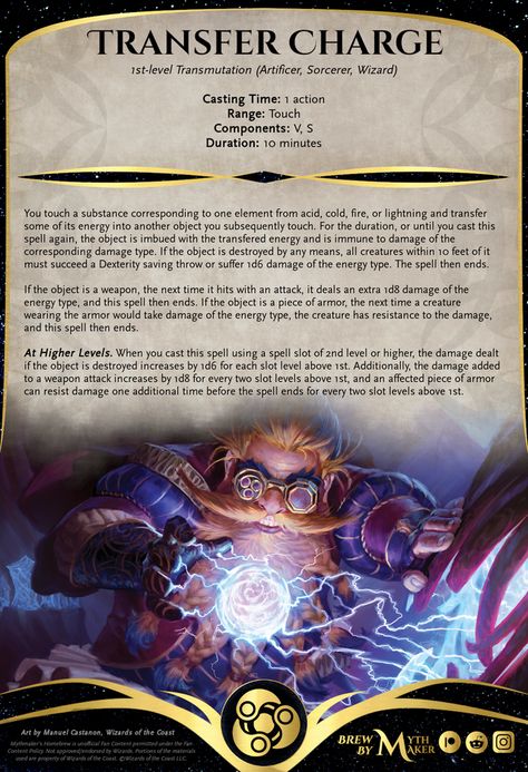 Artificer Spells, Transmutation Spell, Dnd Homebrew Spells, Outer Gods, Homebrew Spells, Spell Ideas, Dnd Spells, Dungeons And Dragons Rules, Fantasy Adventurer