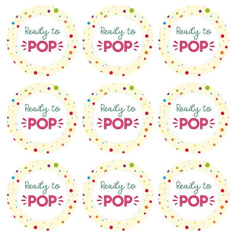 Pop It When She Pops Tags Printable Free, Ready To Pop Printables Free, About To Pop Baby Shower Ideas, Ready To Pop Baby Shower Ideas, Shes Ready To Pop, Popcorn Baby Shower Favors, Pink Baby Shower Cake, About To Pop, Cupcake Toppers Free