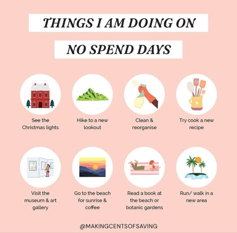 No Spend Days, Productive Activities, Instagram Planning, No Spend, Money Saving Methods, Saving Money Budget, Money Management Advice, Money Saving Plan, Money Saving Strategies