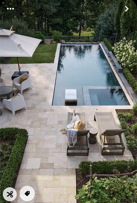 Rectangle Pool, Dream Backyard Pool, Pools Backyard Inground, Pool Landscape Design, Small Pool Design, Backyard Pools, Backyard Pool Landscaping, Dream Pools, Casa Exterior