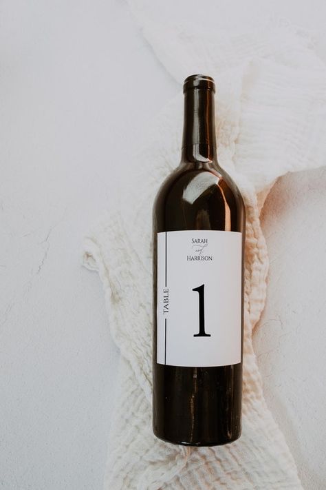 PRINTED Table Number Wine Label Bottle Label | Etsy Wine Label Table Numbers, Wine Bottles As Table Numbers, Wedding Table Number Wine Bottle, Table Numbers Wine Bottle, Simple Wedding Table Numbers, Wine Bottle Table Numbers Wedding, Wine Table Numbers, Tuscany Wedding Decor, Wine Bottle Table Numbers