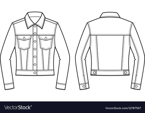 Jacket Outline Template, Jean Jacket Drawing, Denim Jacket Template, Denim Jacket Drawing, Denim Jacket Illustration, Denim Jacket Sketch, Denim Flat Sketch, Denim Jacket Flat Sketch, Denim Jacket Pattern