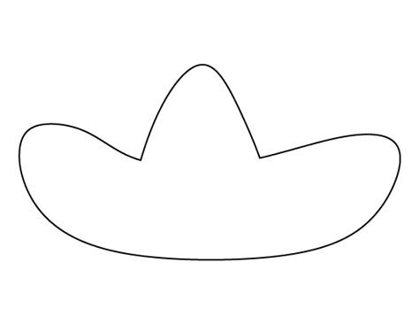 Sombrero pattern. Use the printable outline for crafts, creating stencils, scrapbooking, and more. Free PDF template to download and print at http://patternuniverse.com/download/sombrero-pattern/ Sombrero Template, Hispanic Heritage Month Crafts, Mexico Crafts, Mothers Day Crafts Preschool, Hispanic Heritage Month Activities, Coloring Crafts, Fiesta Theme Party, Fiesta Theme, Mexican Crafts