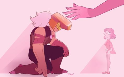 Jasper - "My Diamond, your Diamond, PINK DIAMOND!" Steven Universe Pink Diamond, Jasper Su, Pink Diamond Su, Jasper Steven Universe, Universe Artwork, Diamond Steven, Crystal Gems Steven Universe, Pink Diamond Steven Universe, Childhood Characters