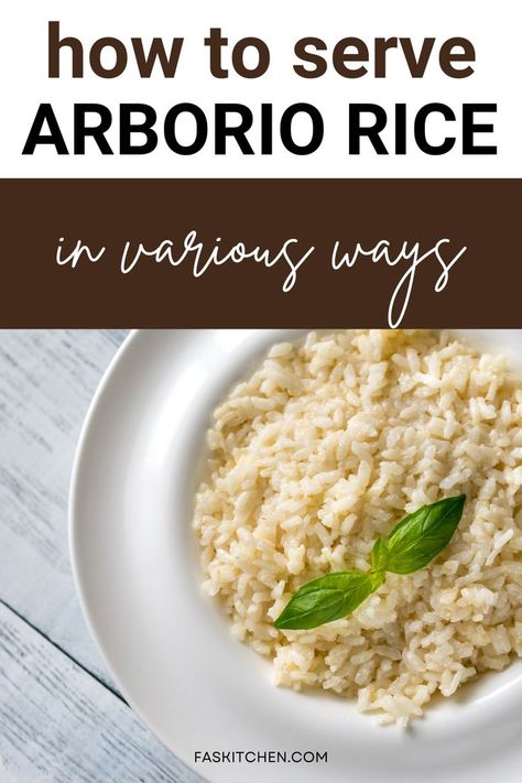 A bowl of cooked Arborio rice, showcasing its plump grains and creamy texture, perfect for making risottos. Healthy Arborio Rice Recipes, Arborio Rice Recipes Easy, Arborio Rice Recipes, Bean Sides, Rice Pie, Rice Pilaf Recipe, White Rice Recipes, Italian Rice, Rice Varieties