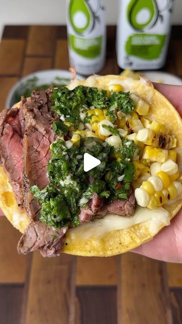 Nick Nesgoda on Instagram: "Steak and Corn Tacos + Chimichurri 

Recipe 
• Grill corn over direct heat until it has char on the outside. Grill skirt steak and remove once it reaches an internal temp of 135F. Let it rest for 10 mins
• Assemble chimichurri: 1/2 cup avocado or olive oil, 1/4 cup cilantro, 1/4 cup parsley, 4 cloves minced garlic, juice from 1 lemon, 1/2 tsp salt, 1/2 tsp pepper, 1/2 tsp red pepper 
• Cut the corn off the cob, then slice the skirt steak against the grain.
• Assemble on a corn tortilla with melted Oaxaca cheese, steak, corn and Chimmichurri 

.

.

#corn #tacos #bbq #delicious" Grill Skirt Steak, Corn Steak, Steak And Corn, Corn Tacos, Corn Off The Cob, Grill Corn, Chimichurri Steak, Grilled Skirt Steak, Outside Grill