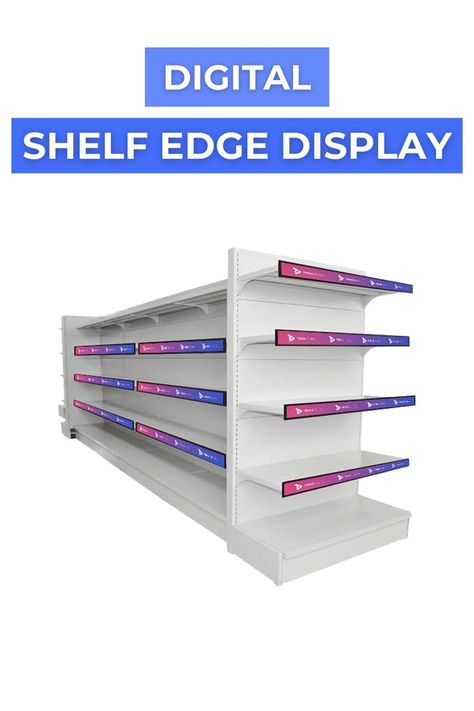 Digital shelf edge display. Shelf Edge, Shelf Talkers, Bar Signage, Retail Design Display, Wall Signage, Supermarket Shelves, Signage Display, Shelf Dividers, Store Layout