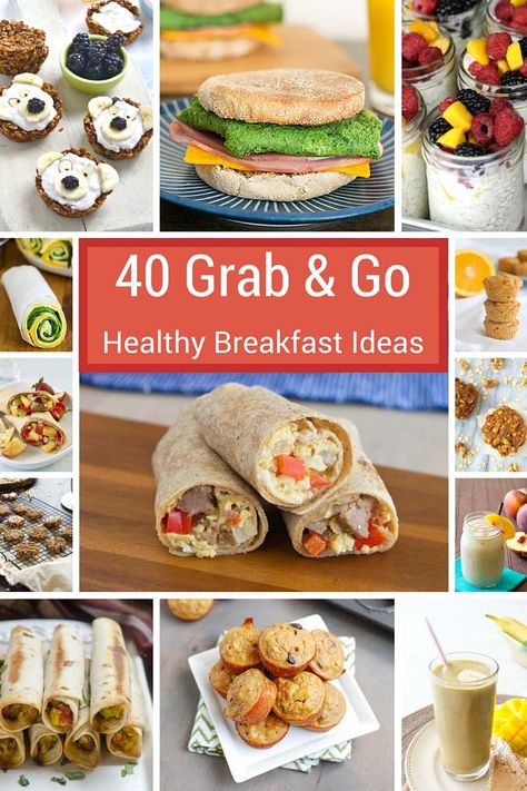 40 Grab-and-Go Healthy Breakfast Ideas - muffins, breakfast cookies, smoothies, sandwiches Grab And Go Breakfast Ideas, Crazy Sock Day, Breakfast Ideas For Kids, Healthy Breakfast Ideas, Overnight Oat, Grab And Go Breakfast, Breakfast On The Go, Make Ahead Breakfast, Health Breakfast