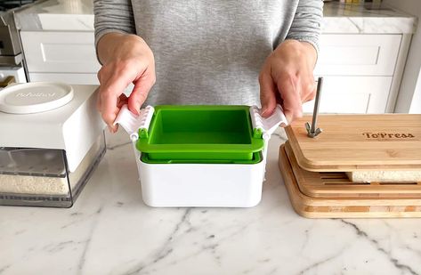 How To Press Tofu Without A Press, Diy Tofu Press, Pressed Tofu, Diy Tofu, Press Tofu How To, Tofu Press, Best Tofu, How To Press Tofu, Grilled Tofu