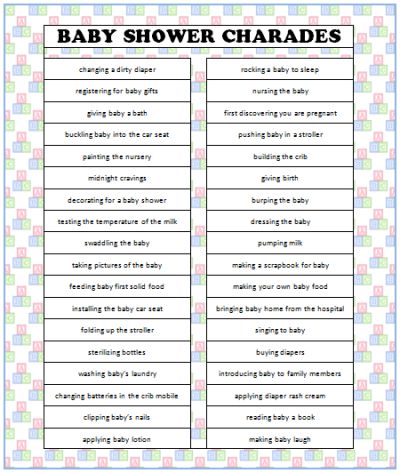 Baby Shower Charades (Free Printable) #BabyShower Baby Pictionary Game, Baby Shower Pictionary, Charades Ideas, Baby Shower Charades, Baby Shower Party Planning, Free Printable Baby Shower Games, Charades Game, Funny Baby Shower Games, Game Google