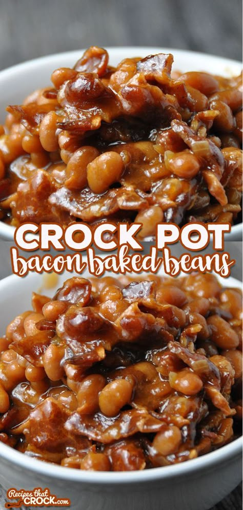 Baked Beans Recipe Crockpot, Bacon Baked Beans, Beans Recipe Crockpot, Baked Beans Crock Pot, Slow Cooker Baked Beans, Best Baked Beans, Baked Beans With Bacon, Beans In Crockpot, Baked Beans Recipe