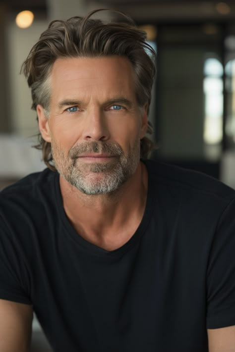 26 Trendy Hairstyles for Men Over 50 in 2025: Short Cuts, Beards & More Growing Hair Out Men, Stylish Beards, Young Men Haircuts, Older Men Haircuts, Modern Pixie, 50 Year Old Men, Older Mens Hairstyles, Trendy Hair Accessories, Romantic Waves