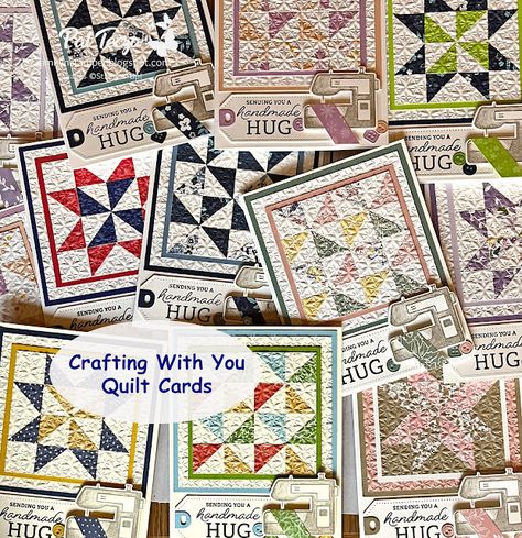 Ramblin' Stamper: Crafting With You - Quilt Cards Quilted Cards Tutorial, Quilt Cards Tutorial, Quilt Patterns For Cards, Christmas Quilt Stampin Up Cards, Handmade Quilt Cards, Quilted Cards Handmade, Stampin Up Quilt Cards, Stampin Up Crafting With You Cards, Quilt Pattern Cards