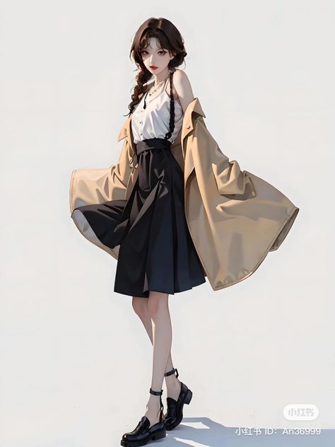 Character Outfits Female Casual, Character Outfits Female, Outfits Female, Women Lace Dress, Korean Casual Outfits, Fashion Illustration Dresses, Dress Sketches, Anime Dress, Dress Out