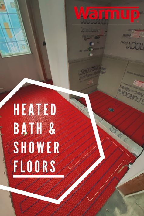 Heated Shower Floor, Bathroom Heat Lamp, Heated Floor, Shower Curb, Wet Room Bathroom, Tiled Floors, Floor Heating Systems, 5 Dollar, Electric Underfloor Heating