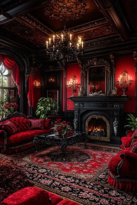 29 Western Gothic Living Room Ideas for a Sophisticated and Edgy Design 5 Western Gothic Aesthetic, Gothic Living Room Ideas, Gothic Living Room, Vampire House, Midnight Masquerade, Western Gothic, Creepy Houses, Teachers Lounge, Spooky House