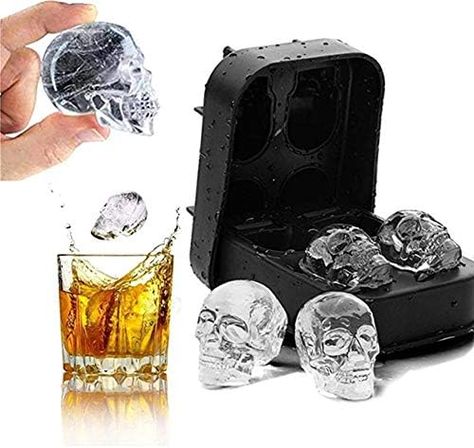 Generise 3D Silicone Skull Shape Ice Cube Trays Mold Mould Cocktails Whisky Halloween : Amazon.co.uk: Home & Kitchen Ice Cube Tray Molds, Skull Shape, Silicone Ice Molds, Whiskey Ice, Skull Mold, Ice Ball Maker, Gin Glasses, Wax Molds, Silicone Ice Cube Tray