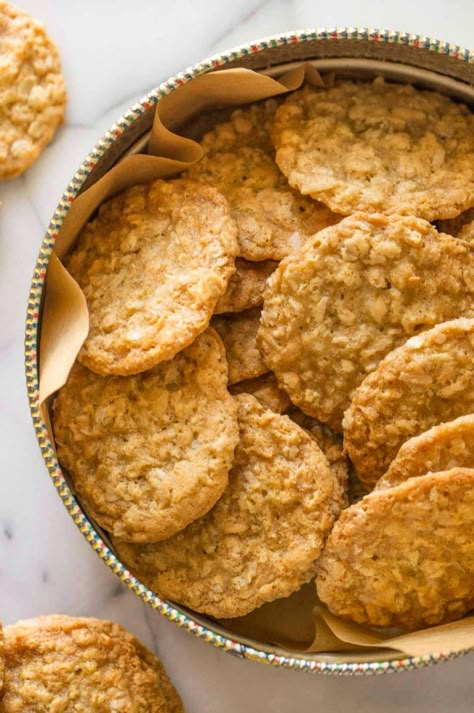 For those who crave cookies with a perfect balance of crispy edges and a chewy center, these Buttery Coconut Oatmeal Cookies are a delightful treat. With their sweet and salty flavor, they offer a satisfying bite for cookie lovers. Coconut Oatmeal Cookies, Oatmeal Coconut Cookies, Coconut Cookies Recipes, Salty Cookies, Coconut Oatmeal, Cookie Calories, Coconut Cookies, Coconut Recipes, C Is For Cookie