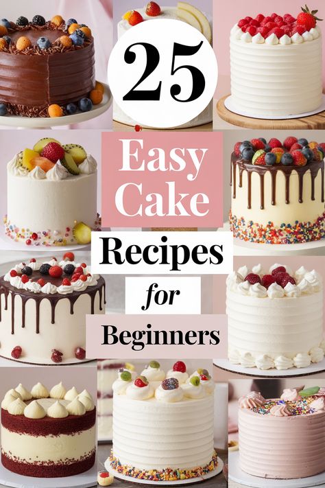 Easy cake ideas for beginners that are both beautiful and delicious? We've got you covered! Explore a range of simple recipes, from classic flavors to trendy designs, and learn essential baking techniques to make your cakes look as good as they taste. Easy Cakes To Make And Decorate, Icing Cakes For Beginners, Cake Baking For Beginners, Cake For 50 People, Cake Making For Beginners, Cake Ideas For Beginners, Cake Ideas Aesthetic, Easy Cake Ideas, Simple Cake Recipe