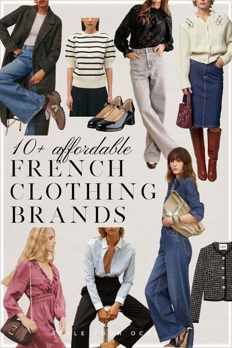 Do you adore French fashion? You’ll love this list of affordable French brands for women in 2024. Shop these stores for Parisian style in spring, summer, fall, and winter, and get perfect French girl aesthetic outfit ideas! (winter fashion outfits) French Girl Aesthetic Outfit, Winter Fashion Outfits Classy, Aesthetic Outfit Ideas Winter, Parisian Style Winter, Classic Fashion Looks, French Outfits, Paris Outfit Ideas, French Clothing Brands, Chic Parisian Style