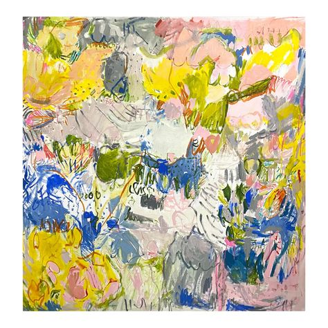 Contemporary Abstract Oil on Canvas Painting "Summer Talk 2" by Petra Schott | Chairish Painting Summer, Floral Watercolor Paintings, Organic Art, Painting Collage, Abstract Flower Painting, Oil On Canvas Painting, Contemporary Abstract Art, Paintings I Love, Diy Art Painting