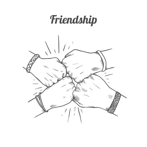 Friendship hand gesture handwriting | Premium Vector #Freepik #vector #hand-symbol #hand-sign #hand #gesture Friendship Symbols Signs, Friendship Signs, Hand Dancing, Journal Elements, About Friendship, Hand Gesture, Hand Sign, College Work, Logo Psd