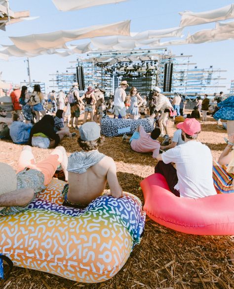 A music festival essential, meet the Chillbo Shwaggins Lounger! 😁🙌 . . . . #inflatable #loungers #floats #tents #sleepingbags #travel #travelgear #camping #accessory #inflatabletoys #campinggear #travel #toys #musicfestival #outdoor #hiking #camping #adventure #merchandise #timetochillbo Music Festival Merchandise, Lightning In A Bottle Festival, Outdoor Hangout, Hangout Music Festival, Rock Fest, Inflatable Lounger, Lightning In A Bottle, Mile High Club, Inflatable Chair