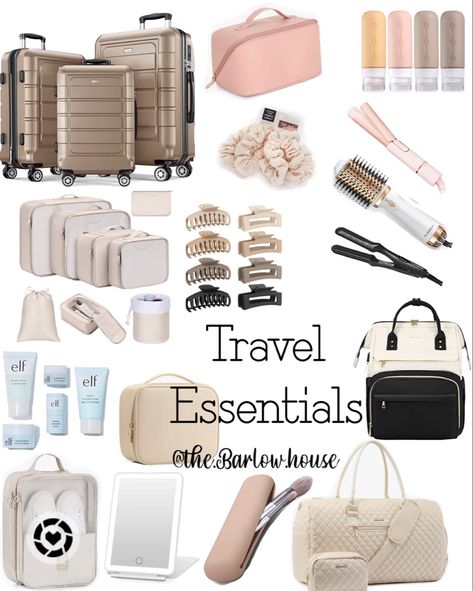 Travel Hair Products, Amazon Suitcase, Travel Minis, Mini Curling Iron, Amazon Travel Must Haves, Mini Flat Iron, Blow Dryer Holder, Road Trip Kit, Bag Mirror