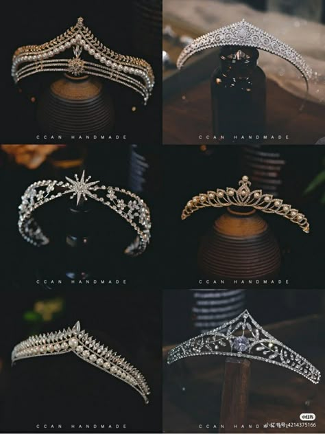 Types Of Tiaras, Tiaras And Crowns Aesthetic, Crown Types, Fantasy Princess Crown, Royalty Accessories, Vintage Bridal Tiara, Royalty Crown, Tiara Accessories, Crown Aesthetic