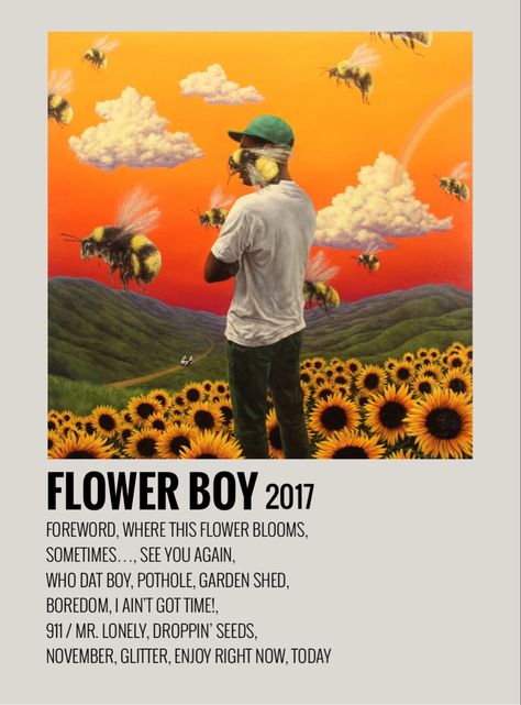 tags: flower boy, tyler the creator, kali uchis, steve lacy, frank ocean, see you again, 2020 vision, aesthetic, sunflower, summer, vintage, indie, hiphop, chill music, album poster, room decor Flower Boy Album Cover, Flower Boy Album, Tyler Poster, Tyler The Creator Flower Boy, Tyler The Creator Flower, Flower Boy (album), Rap Album Covers, Whatsapp Wallpapers Hd, Minimalist Music