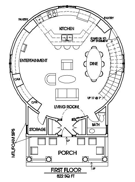 Like this floor plan, the staircase, and the front porch.  Not so keen on the silo structure. Silo House Plans, Grain Silo House, Classic House Plans, Bin House, Grain Bin House, Round House Plans, Silo House, Grain Silo, Dome Home