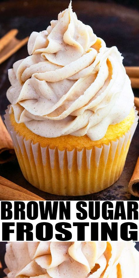 Brown Sugar Frosting Recipe, Sugar Frosting Recipe, Spiced Frosting, Gooey Desserts, Gorgeous Cupcakes, Fluffy Buttercream, Brown Sugar Icing, Brown Sugar Frosting, Dessert Cravings