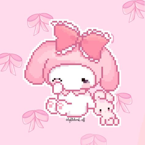 My Melody Pixel Art, Whatsapp Wallpaper Cute, My Melody Wallpaper, Hello Kitty Characters, Pix Art, Hello Kitty Cartoon, Anime Pixel Art, Pixel Art Design, Pixel Pattern