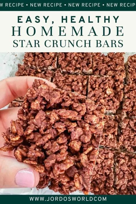 Homemade Star Crunch (5 Ingredients!) Homemade Star Crunch, Star Crunch, Healthy Kid Friendly Meals, Chocolate Almond Milk, Caramel Treats, Crunch Recipe, Caramel Bits, Caramel Bars, Crunch Bar