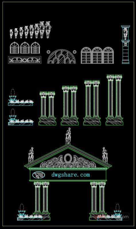 44.Autocad stretchable dynamic block Free download Dwg Download Free, Autocad Free, Cad Blocks Free, Cad Blocks, File Free, Neoclassical, Autocad, Free Download, Architecture