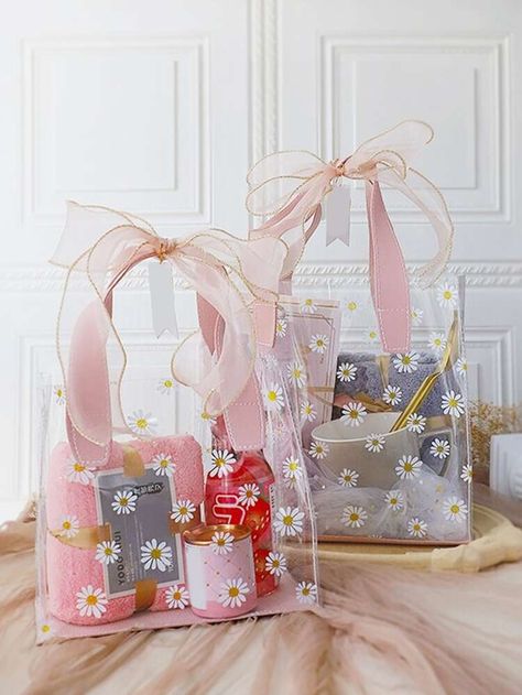 Bridesmaid Package, Clear Gift Bags, Plastic Gift Bags, Birthday Souvenir, Birthday Hampers, Bridesmaid Gift Bags, Birthday Gift Bags, Gift Box Design, Craft Tote Bag