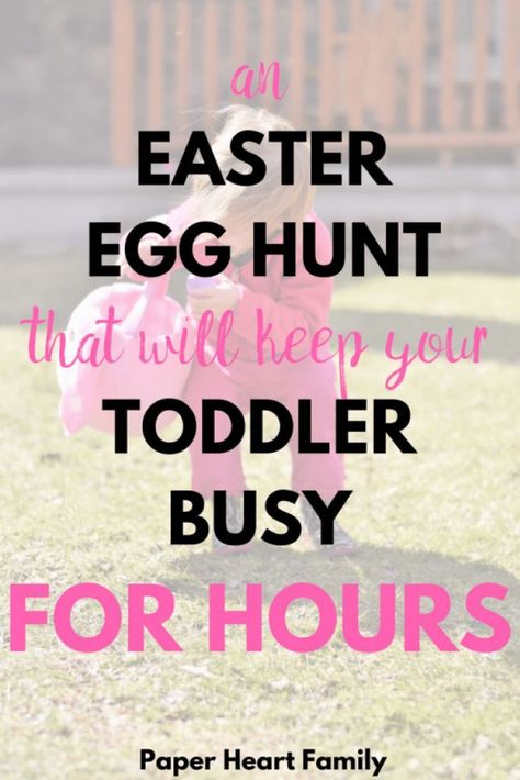 Easter egg hunt for toddlers: A creative Easter egg hunt idea that your toddler and older kids will love (and that will hold your toddler's attention for more than 5 seconds). Easter Egg Hunt Games, Egg Hunt Games, Creative Easter Eggs, Indoor Activities For Toddlers, Fun Indoor Activities, Easter Hunt, Toddler Easter, Easter Traditions, Busy Toddler