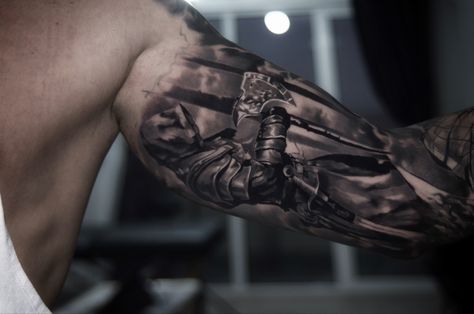 Best Inner Bicep Tattoo For Men, Greek Mythology Inner Bicep Tattoo, Viking Inner Bicep Tattoo, Best Bicep Tattoos Men, Mens Bicep Tattoo Ideas, Inner Bicep Tattoo Men Ideas Design, Mens Bicep Tattoo, Under Bicep Tattoo For Men, Inner Bicep Tattoo Men Ideas