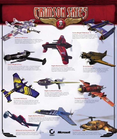 Crimson Skies (in my humble opinion) was the best PC Flight Game of all time… Crimson Skies Planes, Crimson Skies, Propeller Plane, Dieselpunk Vehicles, Aircraft Mechanics, Rc Planes, Aircraft Art, Retro Futuristic, Aircraft Design