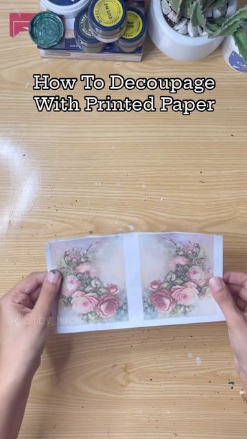 Hira Toushi | DIY Decor on Instagram Box Covers Diy, Decorative Wooden Boxes, Decoupage Tutorial, Decoupage Decor, Mod Podge Crafts, Paper Decoupage, Decoupage Ideas, Rice Paper Decoupage, Decoupage Diy