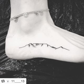 Dot And Line Tattoo, Table Mountain Tattoo, Dot And Line, Group Tattoos, Africa Tattoos, African Tattoo, Line Tattoo, Mountain Tattoo, Table Mountain