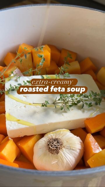 Squash Feta Soup, Roasted Butternut Squash And Feta Soup, Butternut Feta Soup, Roasted Butternut Squash Feta Soup, Butternut Squash Feta Soup, Baked Feta Soup, Roasted Feta Soup, Soup Sides Dishes, Grace Elkus