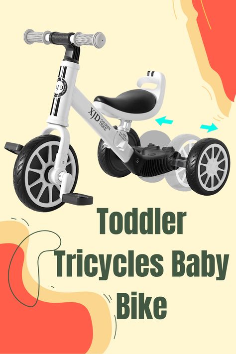 5 in 1 Kids Tricycles for 10 Month to 4 Years Old Toddler Bike Kids Trike Boys Girls Trikes for Toddler Tricycles Baby Bike Infant Trike with Adjustable Seat Height and Removable Pedal Toddler Tricycle, Kids Trike, Toddler Bike, Baby Bike, Balance Bike, Two Year Olds, Tricycle, Little One, Boy Or Girl