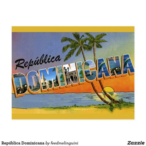 República Dominicana Postcard Dominican Republic Postcard, Dance Project, Damian Priest, Travel Postcard, Folk Dance, Eclectic Design, Punta Cana, Postcard Size, Been There Done That