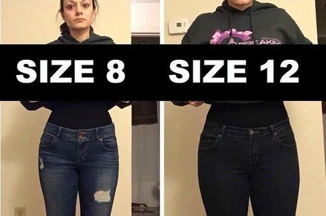 She posted an image of herself wearing four different pant sizes with a message that we need to stop idealizing certain sizes. | This Facebook Post Proves Just How Ridiculous Women's Clothing Sizes Are Size 6 Body Image Shape, Size 6 Body Image, Size 6 Fashion Outfits, Size 8 Body, Viral Photos, Facebook Post, Size 8 Women, Female Poses, Fit Mom