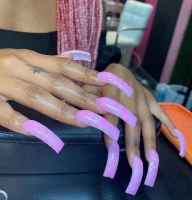 Long Curvy Acrylic Nails, Curved Nails Coffin, Curved Nails Acrylic, Long Curved Acrylic Nails, Curved Acrylic Nails, Acrylic Nails Long, Long Red Nails, Nail Pics, Curved Nails